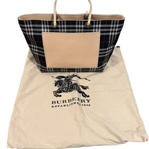 Burberry Checkered Tote with Beige Pocket